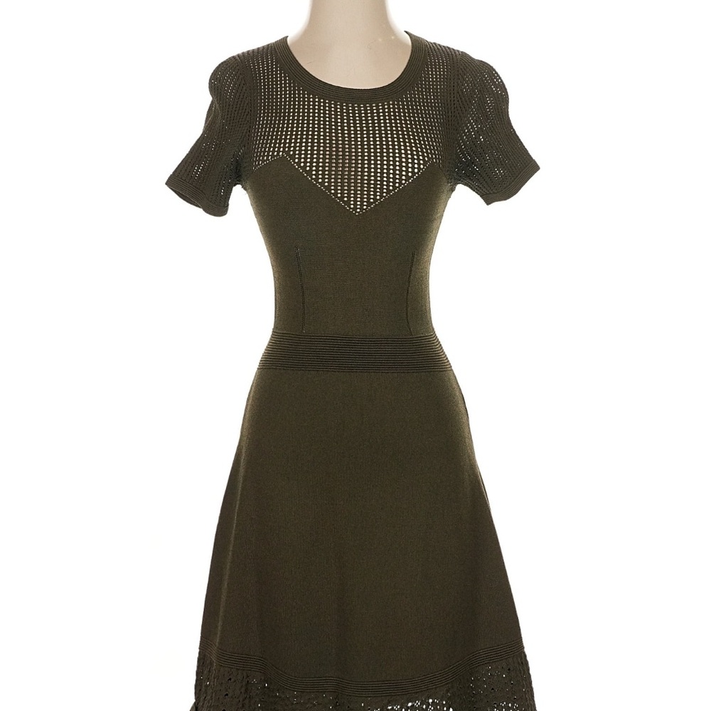 Chic Olive Knit Mini Dress